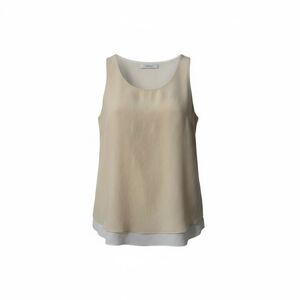 UTERQUE Mulberry Silk Chic Feminine Cream Sleeveless Top | Size S